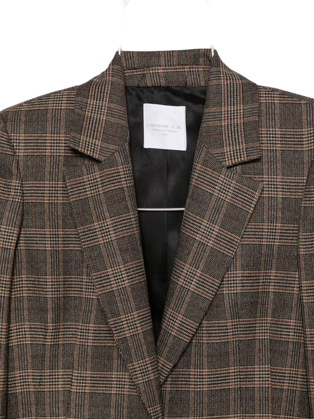 Cenere Check-print Blazer In Brown