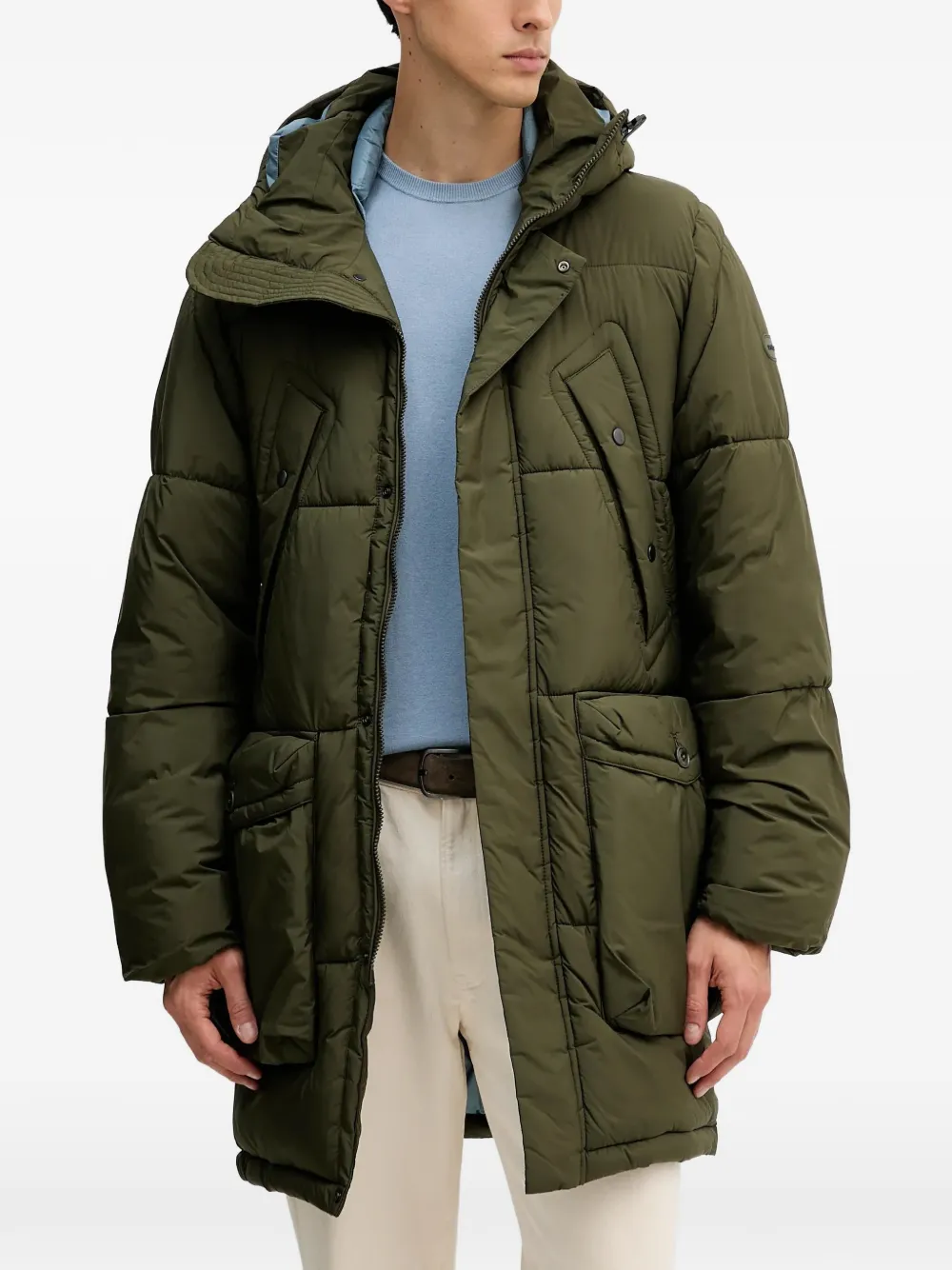  Ps Paul Smith Hooded Padded Jacket - Green 