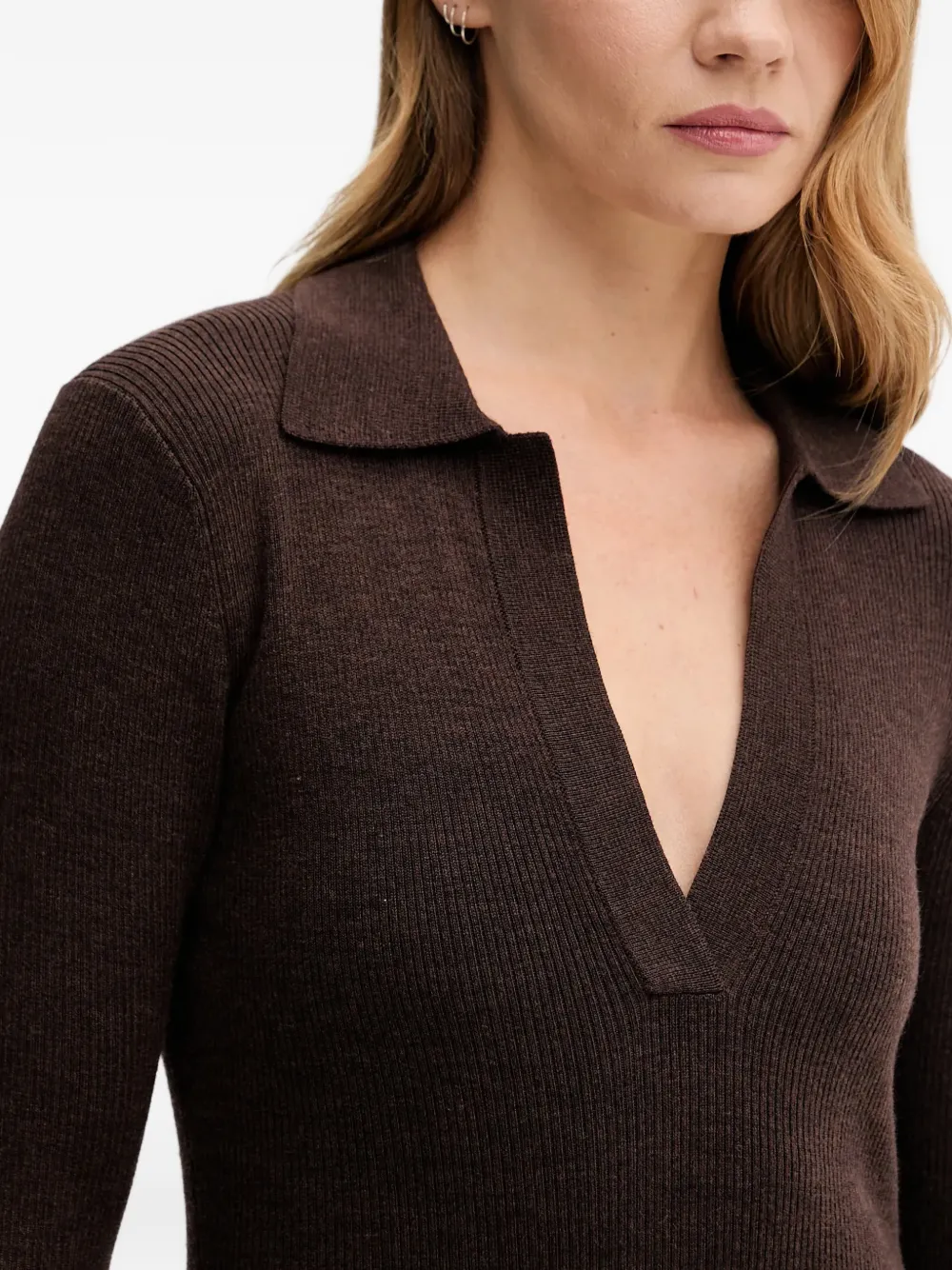 MC2 Saint Barth Midi-jurk met V-hals Bruin