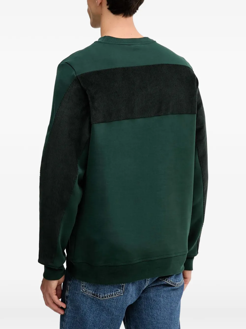  Ps Paul Smith Corduroy-panel Sweatshirt - Green 