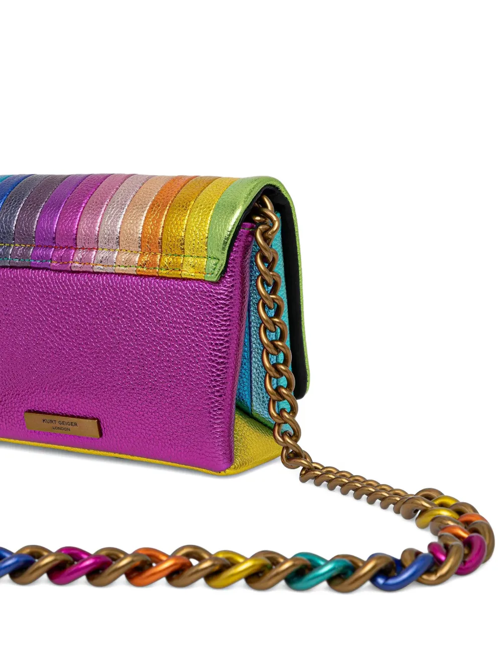 Kurt Geiger Embellished Striped Cross Body Bag In Blue