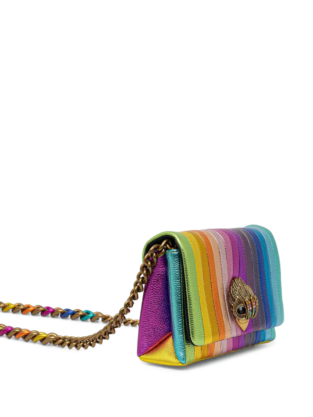Kurt Geiger Embellished Striped Cross Body Bag In Blue