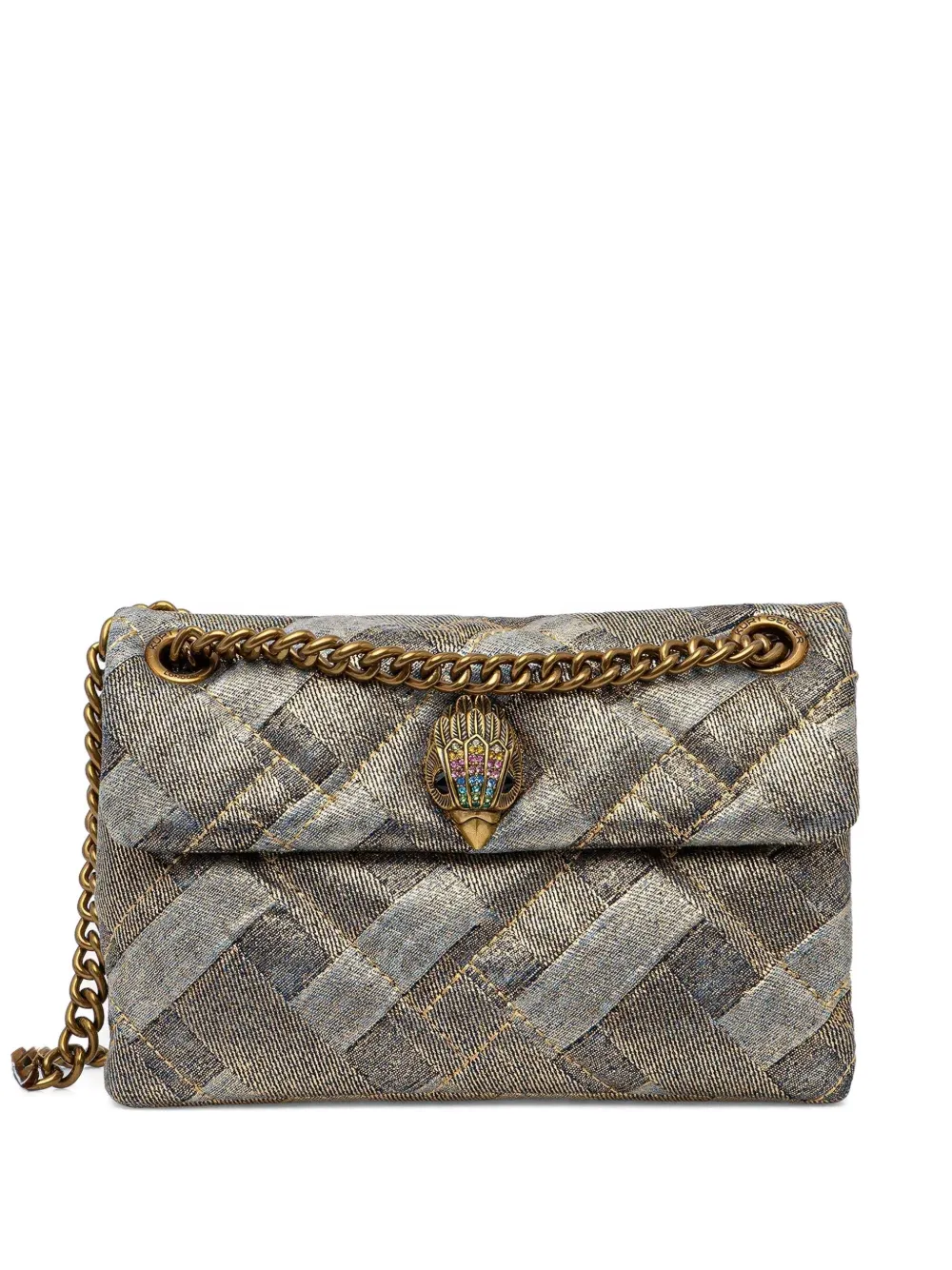 Kurt Geiger London Bolsa transversal matelassê com corrente | Dourado | Image 1