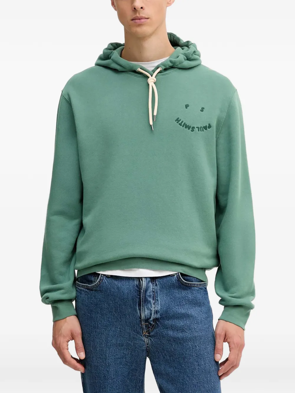 PS Paul Smith logo-embroidered hoodie - Verde