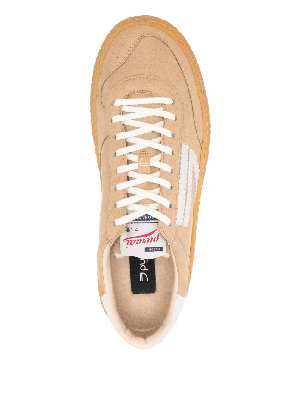 Puraai Sneakers van imitatiesuède Bruin