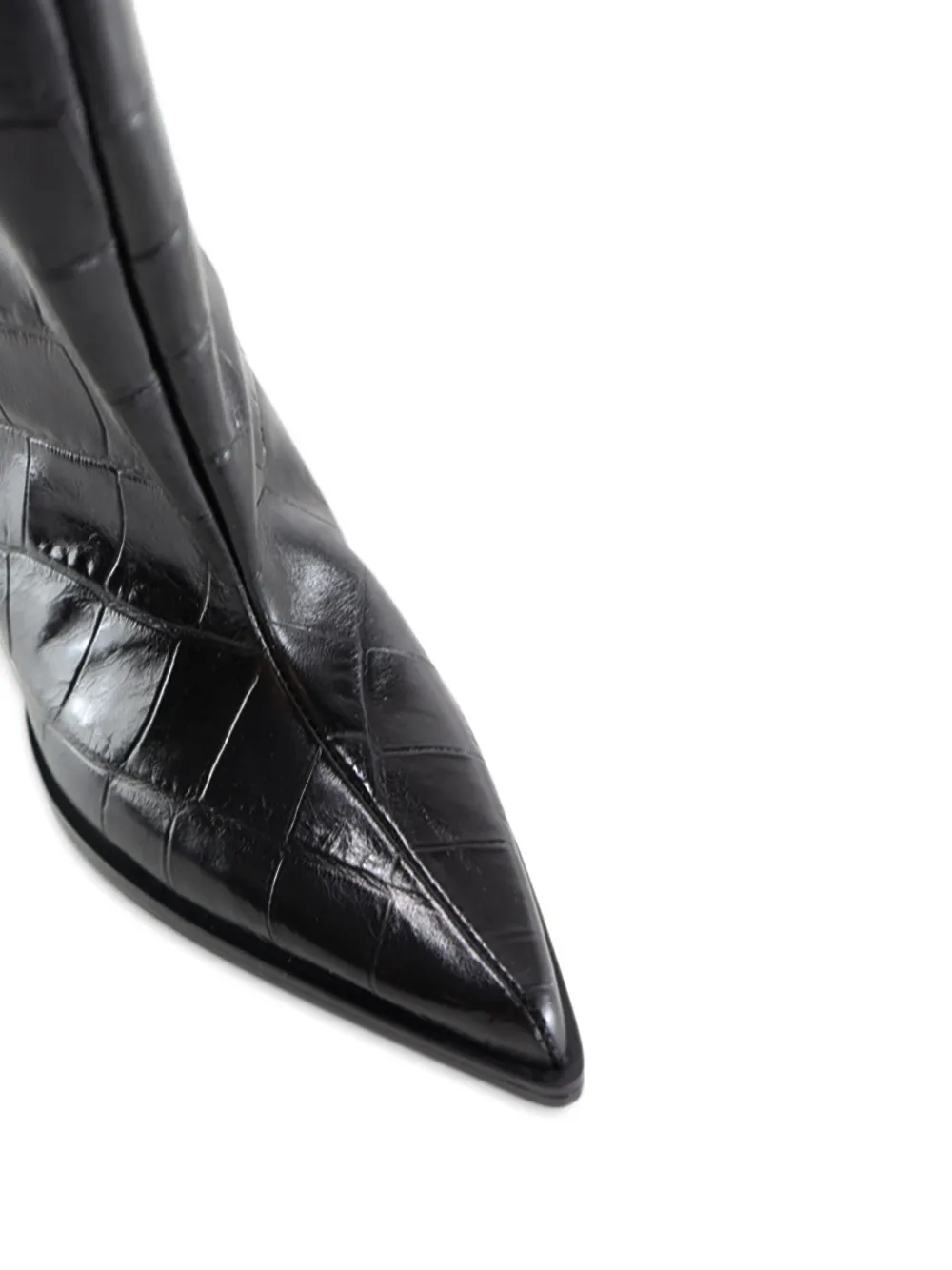 Notabene Yovanna laarzen met krokodillen-reliëf Zwart