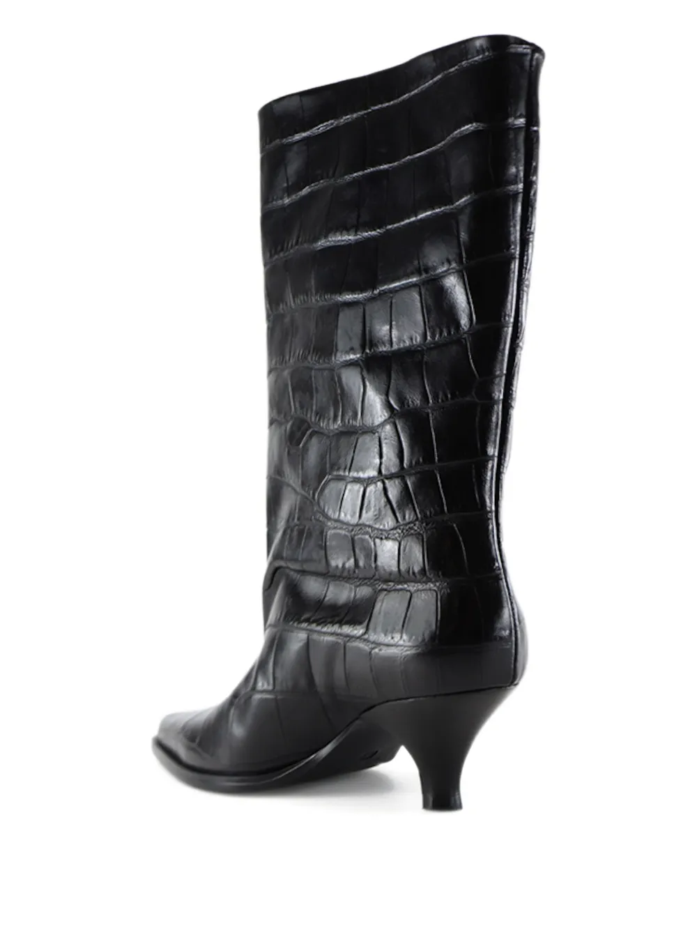 Notabene Yovanna laarzen met krokodillen-reliëf Zwart