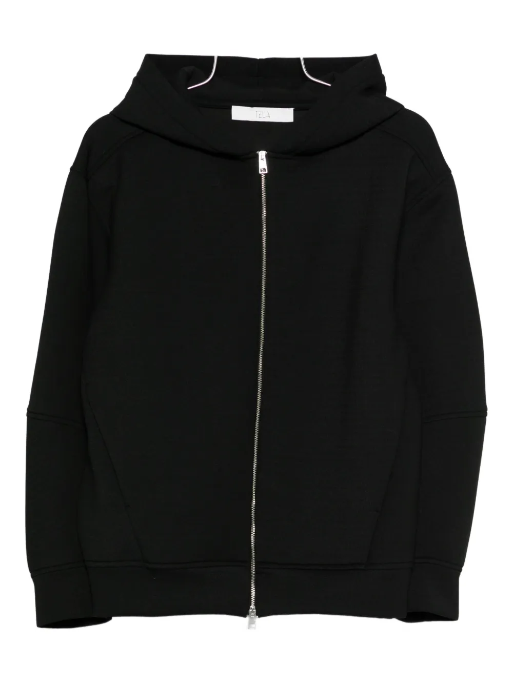 Tela Jersey Zip-up Hoodie In Black