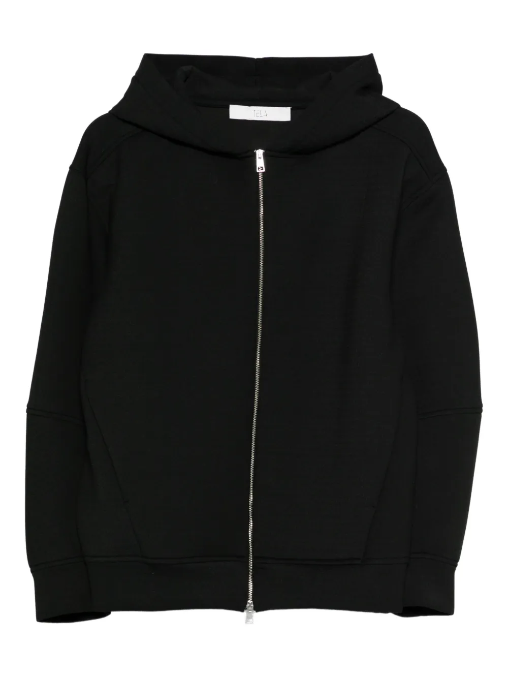 Tela hoodie con cierre | negro | Image 1