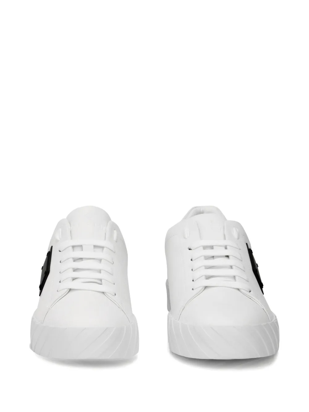 Philipp Plein Leren low-top sneakers met plakkaat Wit