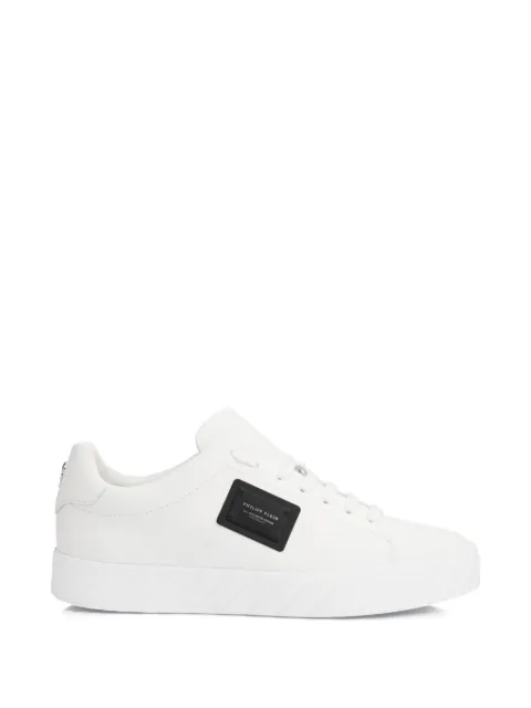 Philipp Plein plaque detail leather low-top trainers