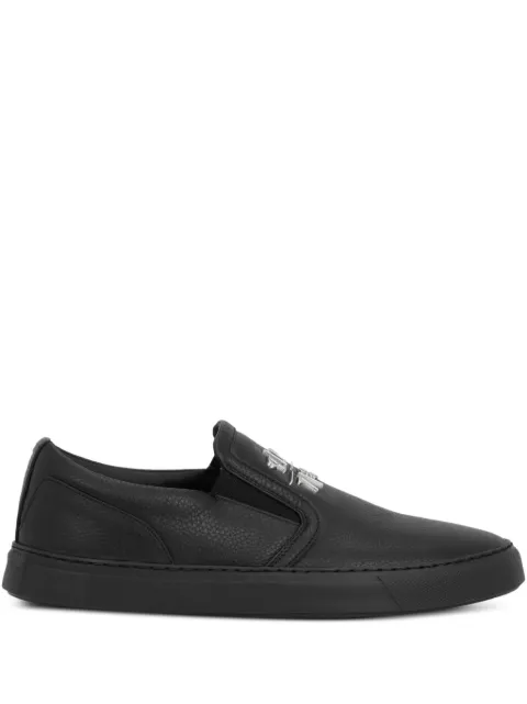 Philipp Plein embossed-leather slip-on sneakers
