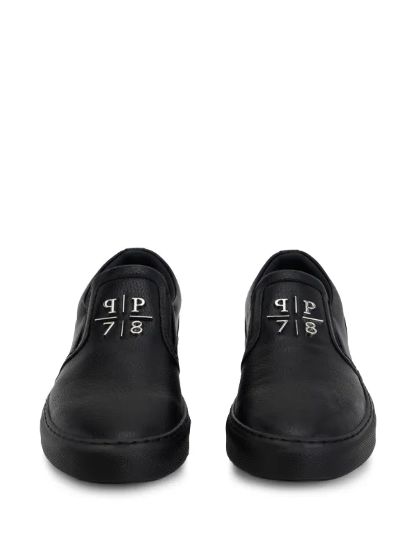 Philipp Plein レザースリッポンスニーカー | ブラック | FARFETCH JP
