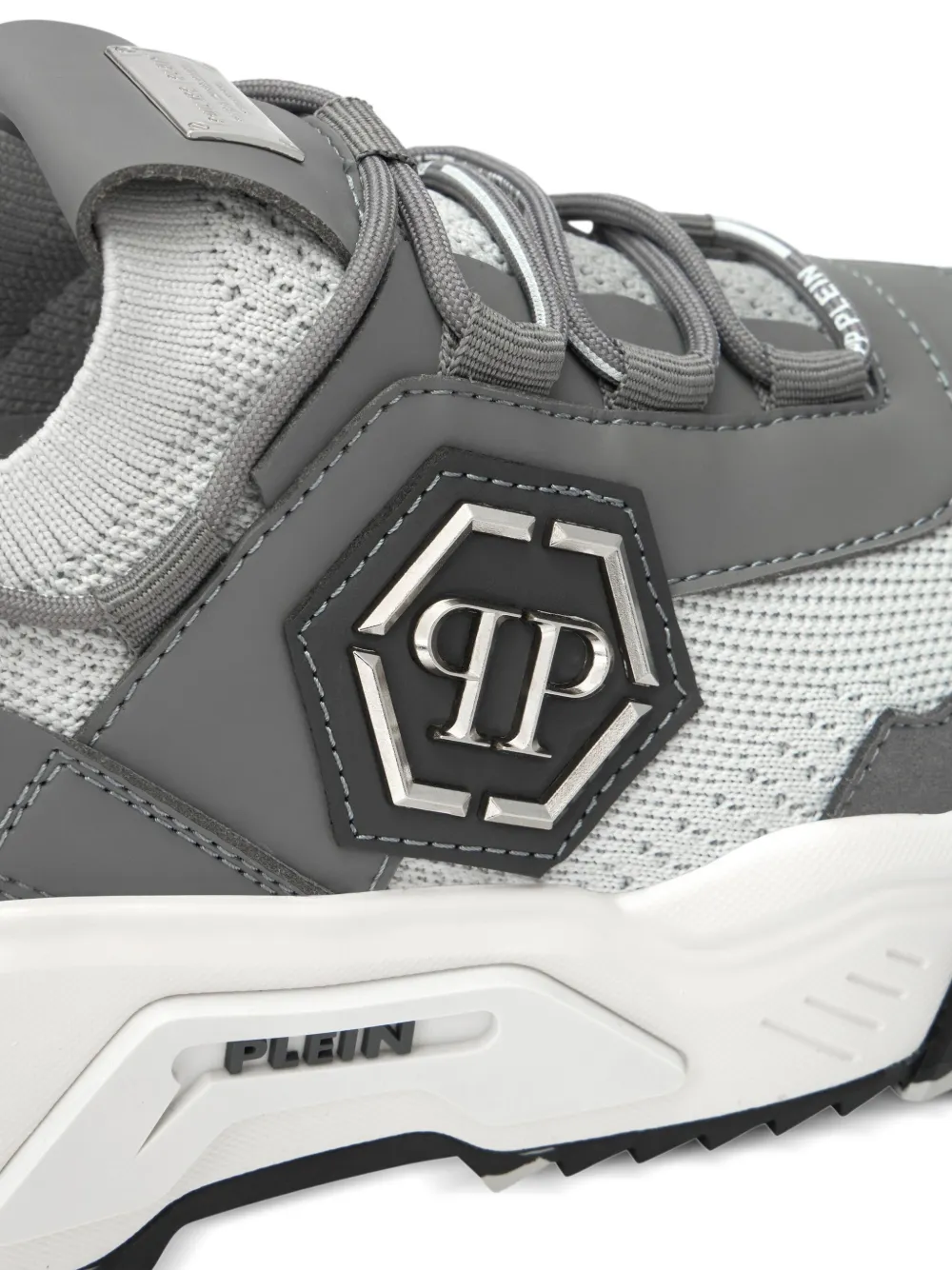 Philipp Plein Predator sneakers met logoplakkaat Grijs