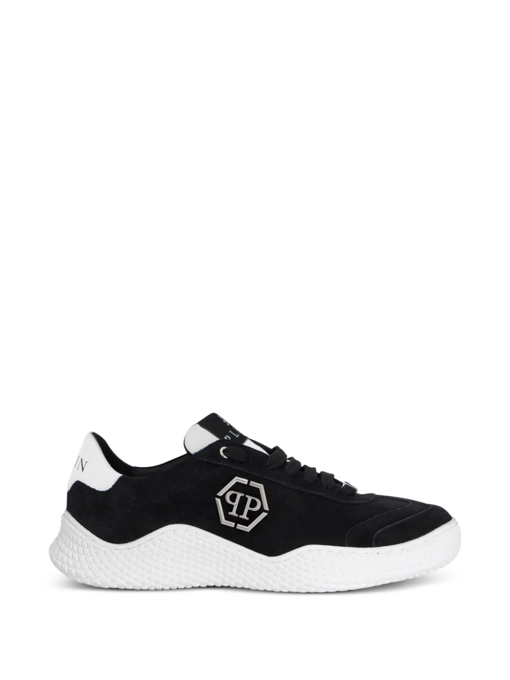 Philipp Plein Hexagon suède hardloopsneakers Zwart