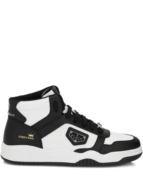 Philipp Plein perforated logo mid-top trainers