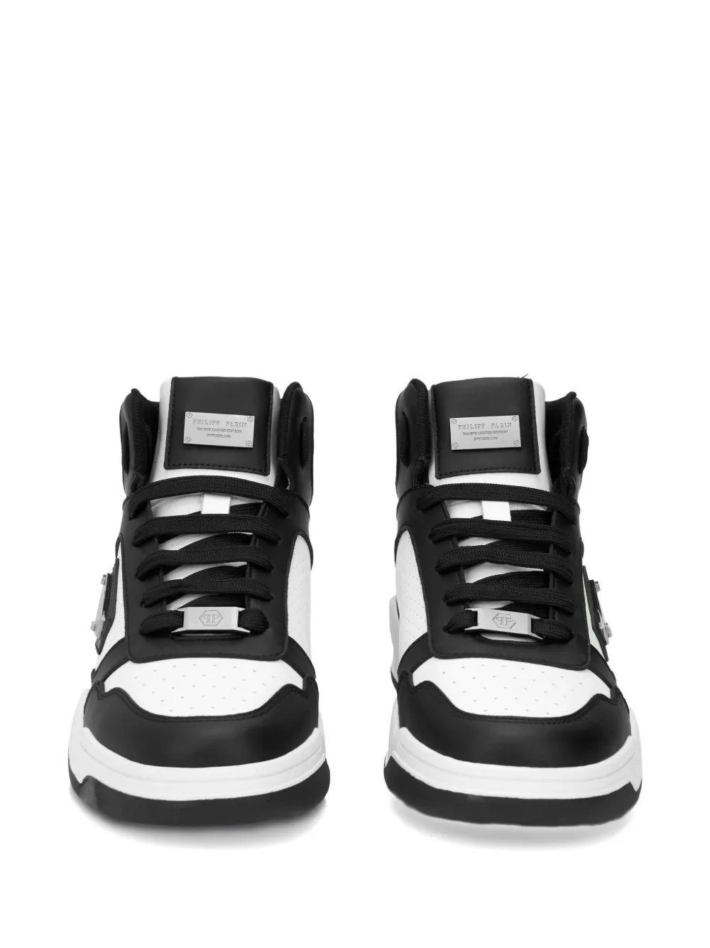 Philipp Plein Perforated Logo Mid-top Trainers In White