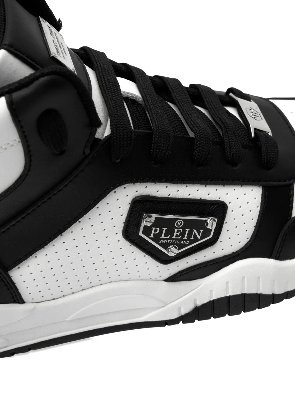 Philipp Plein Perforated Logo Mid-top Trainers In White