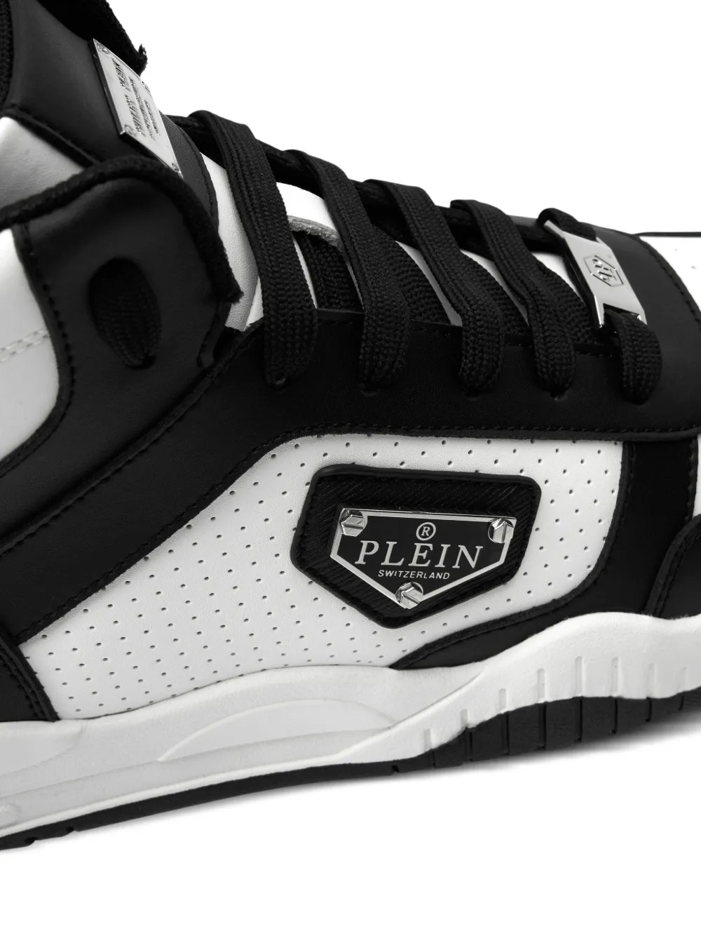Philipp Plein Mid-top sneakers met geperforeerd logo Wit