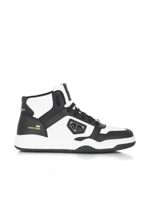 Philipp Plein perforated logo mid-top trainers