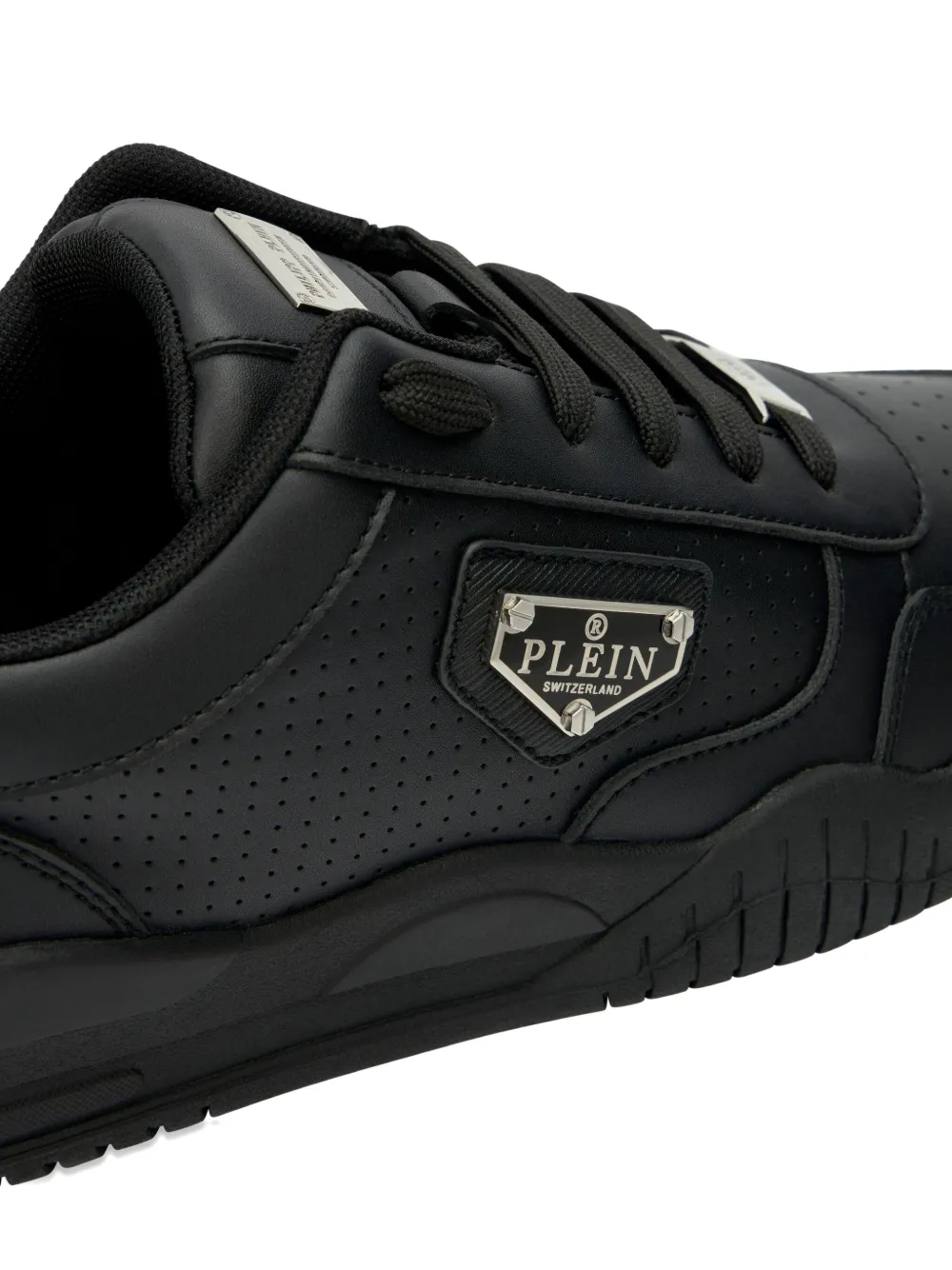 Philipp Plein Geperforeerde sneakers met logoplakkaat Zwart