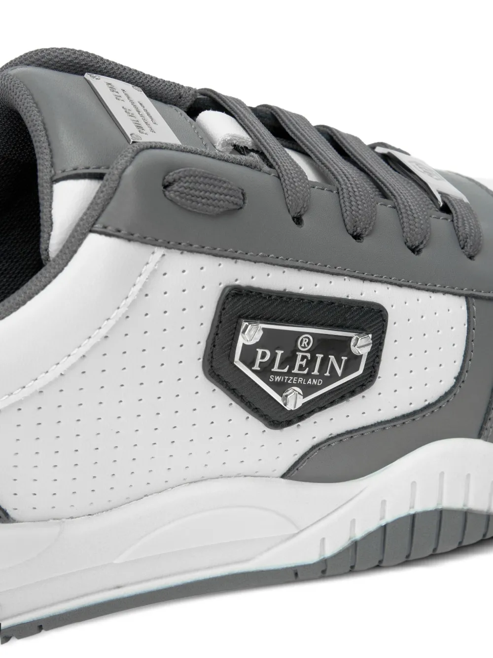 Philipp Plein Geperforeerde low-top straatsneakers Wit