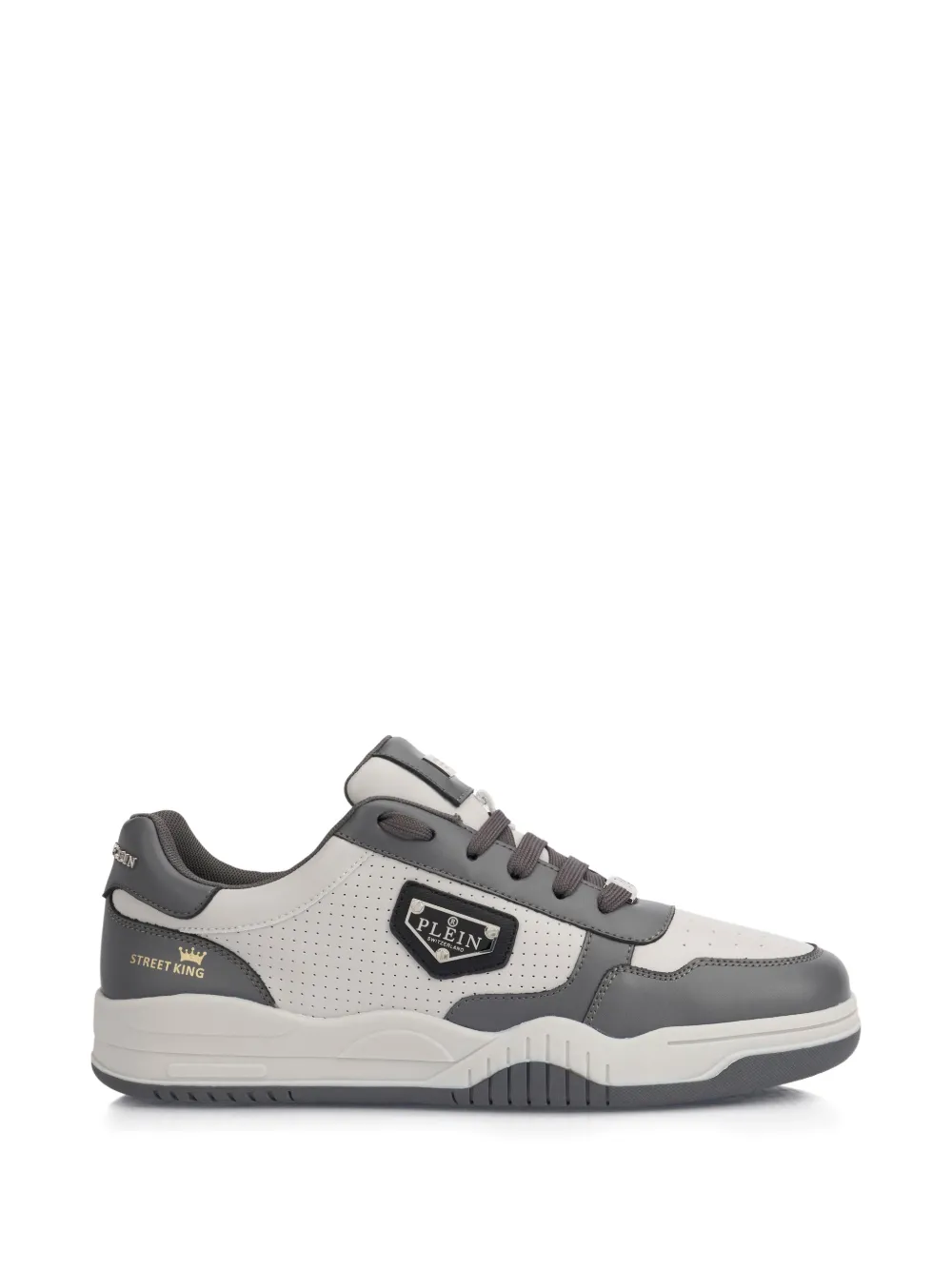 Philipp Plein perforated low-top street trainers - Bianco