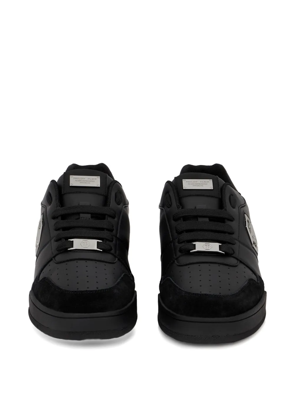 Philipp Plein x P-FORCE leren low-top sneakers Zwart