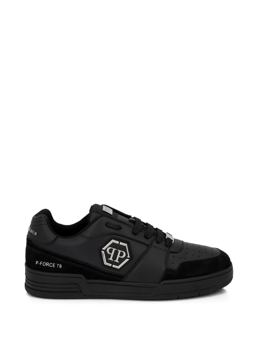 Philipp Plein x P-FORCE leather low-top trainers - Nero