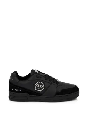 Philipp Plein Tênis De Couro Com Aplicação De Caveira | Preto