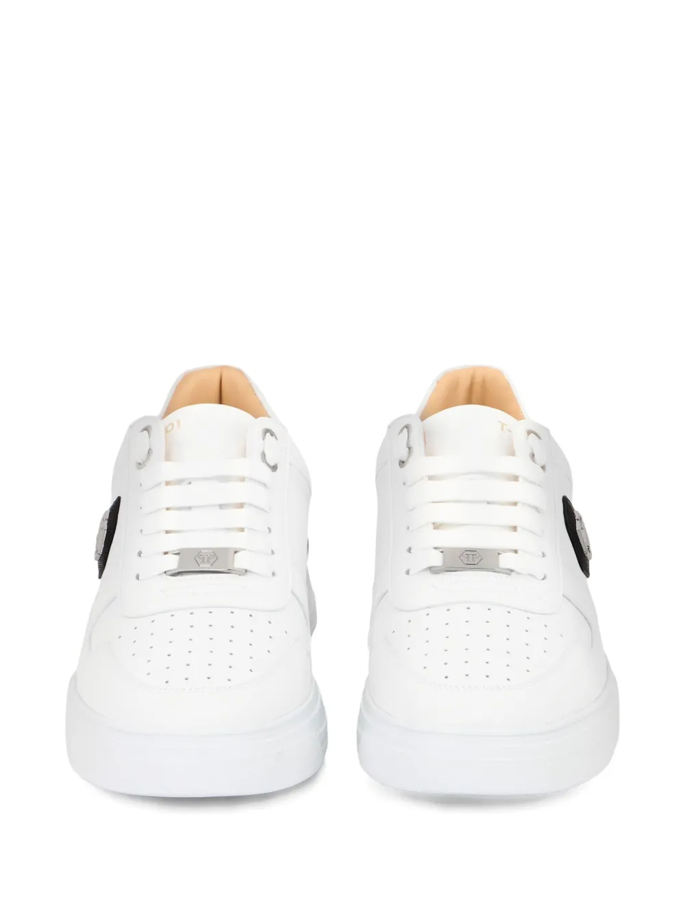 Philipp Plein T-rex Logo Plaque Trainers In White