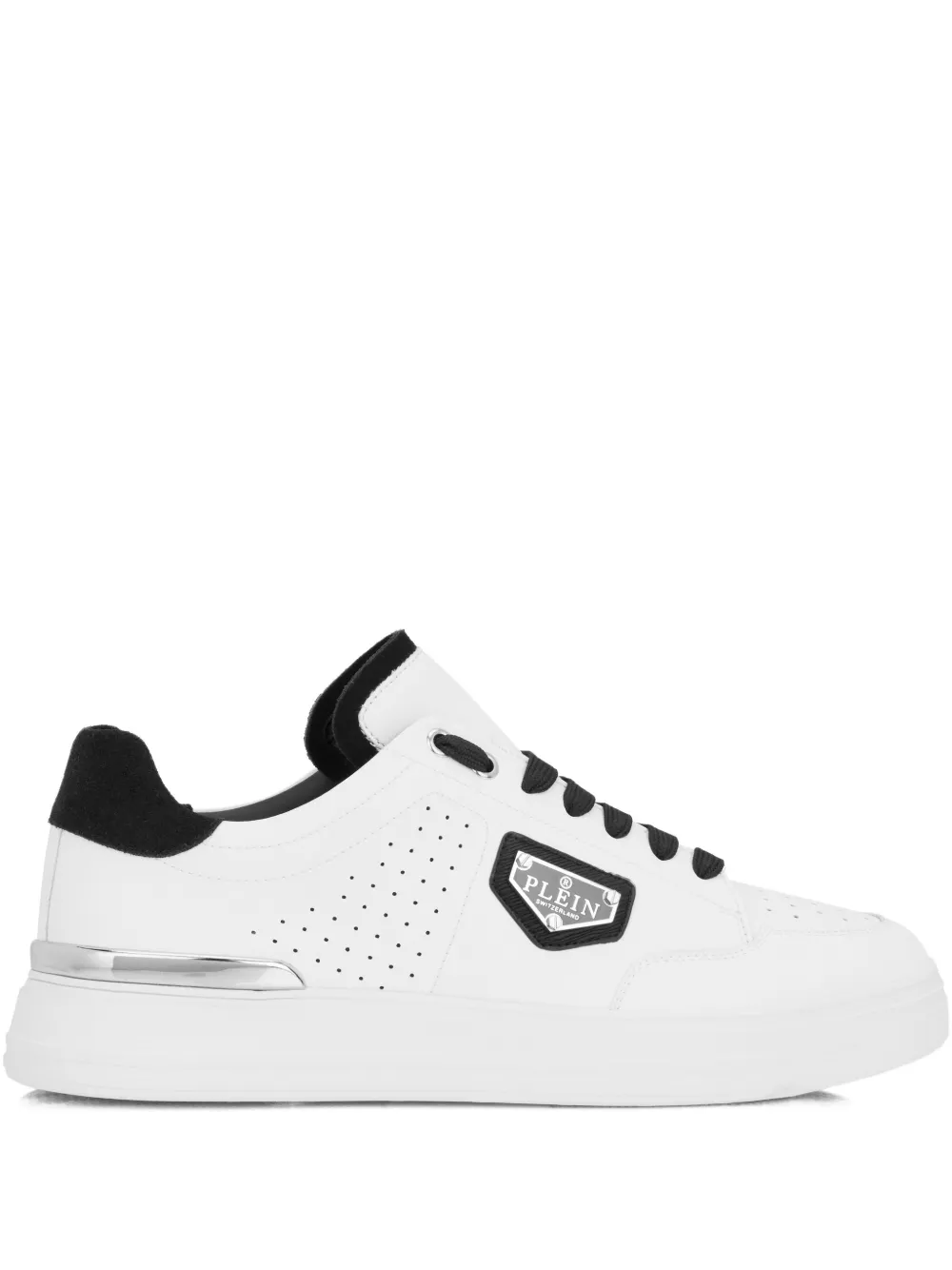 Philipp Plein triangle-plaque low-top sneakers | White | Image 1