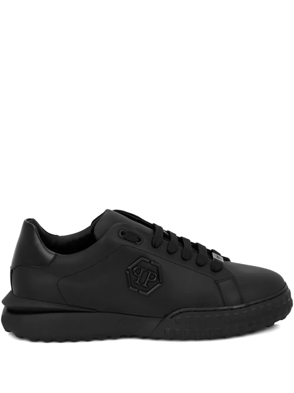 Philipp Plein hexagon nappa leather low-top trainers | negro | Image 1