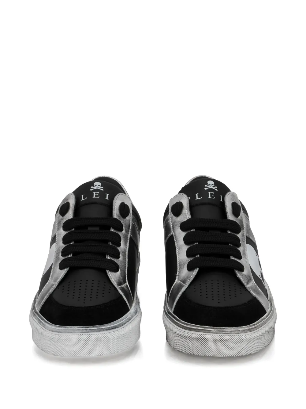Philipp Plein Skull leren sneakers Zwart