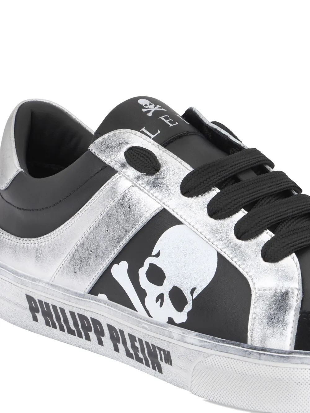 Philipp Plein Skull leren sneakers Zwart