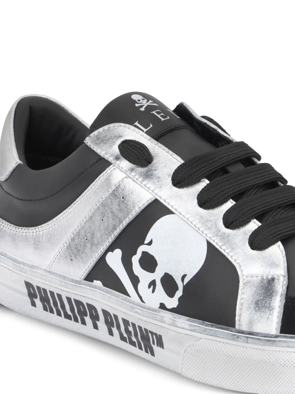 Philipp Plein Skull leren sneakers Zwart