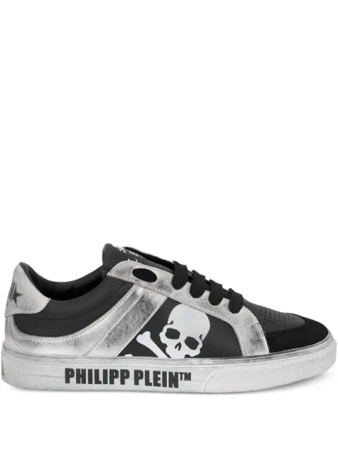 Philipp Plein skull leather trainers
