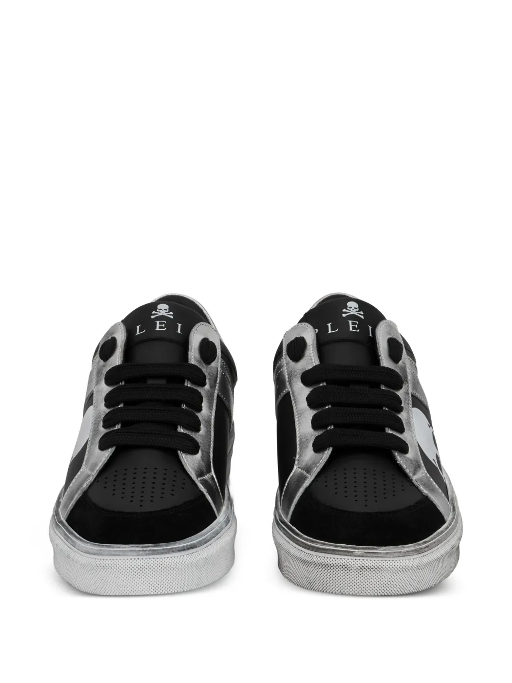 Philipp Plein Skull leren sneakers Zwart