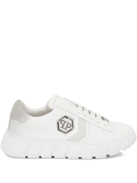 Philipp Plein Hexagon Force leather low-top trainers