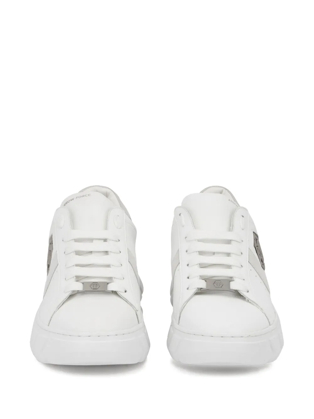 Philipp Plein Hexagon Force Leather Low-top Trainers In White
