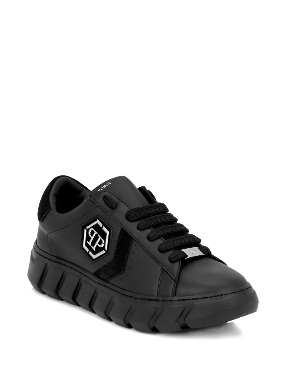 Philipp Plein Hexagon Force leather  low top trainers | Low-Tops | Image 2