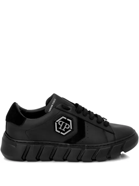 Philipp Plein Hexagon Force leather  low top trainers