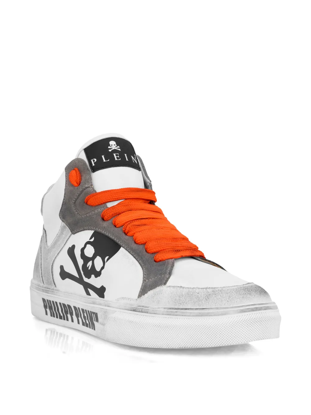 Philipp Plein x Retrokickz high-top sneakers met doodskop Wit