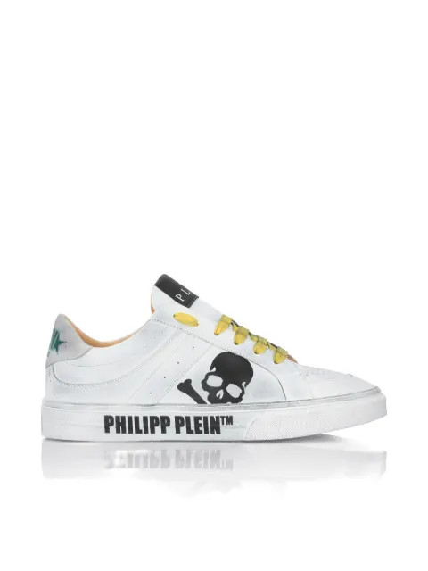 Philipp Plein skull leather low-top trainers