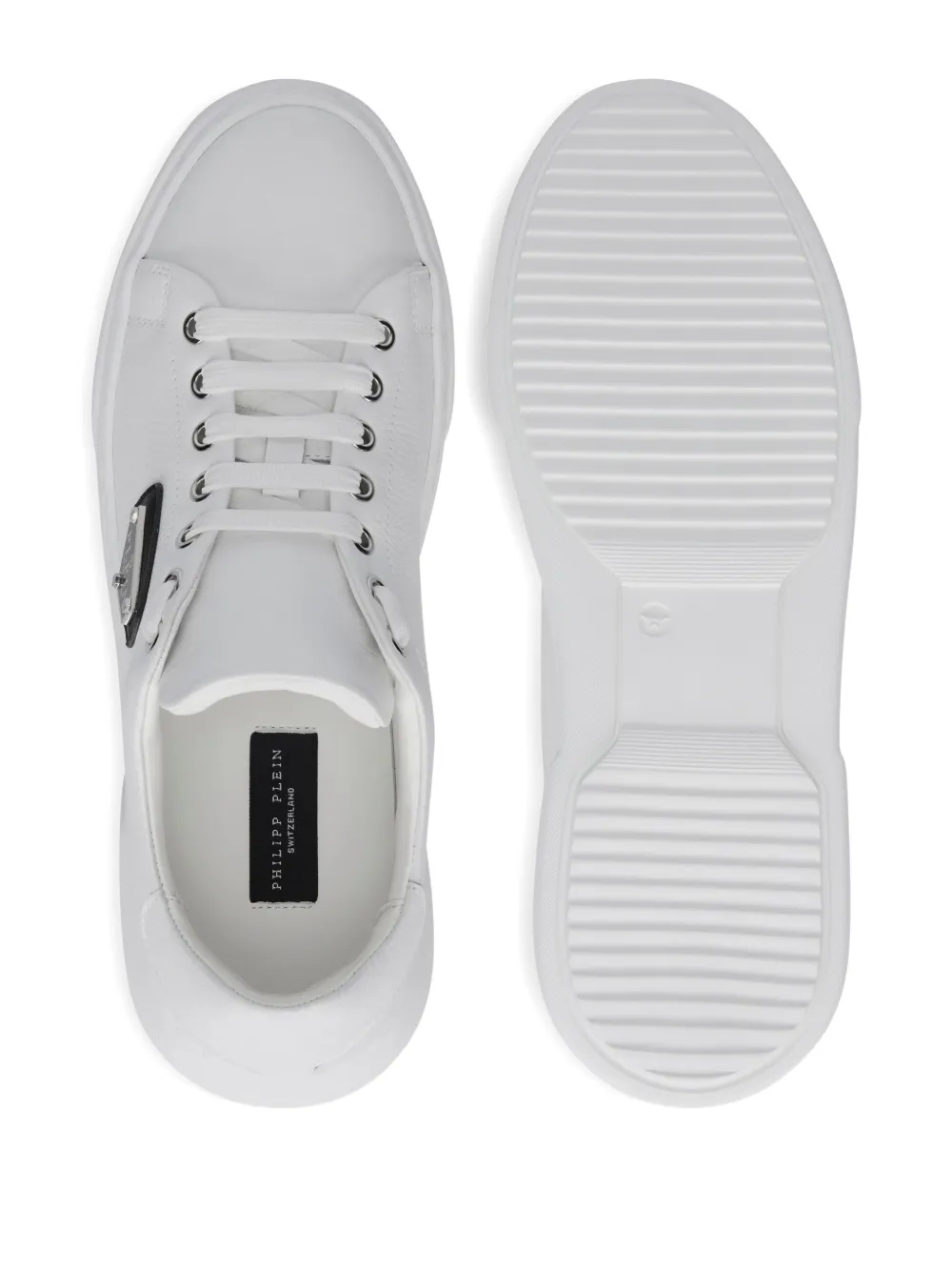 Philipp Plein Lo-Top Iconic Plein leren sneakers Wit