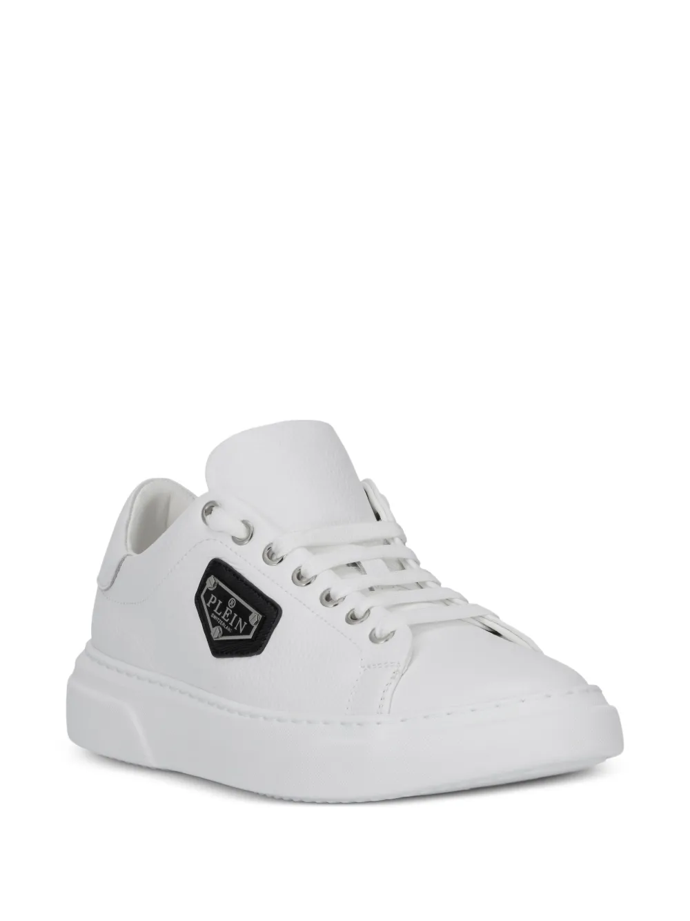 Philipp Plein Lo-Top Iconic Plein leren sneakers Wit