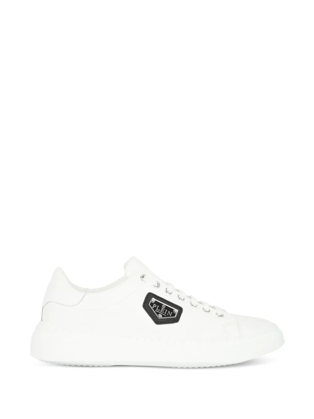Philipp Plein Lo-Top Iconic Plein leren sneakers Wit