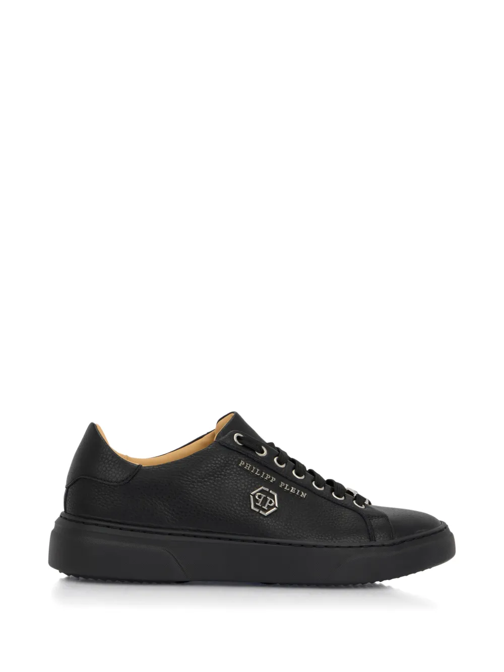 Philipp Plein hexagon-logo leather sneakers - Nero