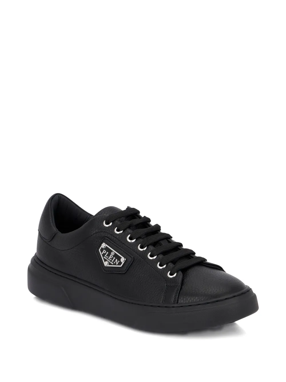 Philipp Plein Titan Plein leather logo plaque trainers | Low-Tops | Image 2