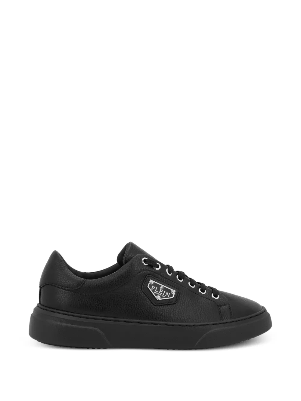 Philipp Plein Titan Plein leather logo plaque trainers - Nero